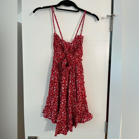 SHEIN Red, White, and Black Floral Mini Dress M - Picture 2 of 2